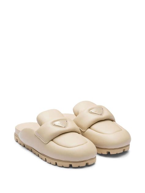 prada leather slippers.